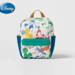 Disney 2023 New Fashion Children's School Bag Student Multifunctional Backpack Color Matching Mickey Mouse Print Backpack