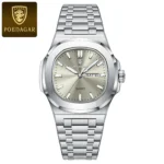 POEDAGAR Fashion Square Men Clock Waterproof Luminous Date Week Man Wristwatch High Quality Stainless Steel Quartz Men's Watches - Image 16