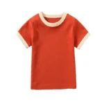 100% Cotton Small Children Summer Short Sleeve T shirt Boys Girls Color Matching Soft Comfy Tops Tees Kids T-shirts Casual - Image 10