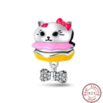 Dessert Afternoon Tea Series 925 Silver Coffee Cake Pizza Fries Sweet Charms Beads 3mm DIY Fine Jewelry Making - Image 54