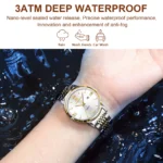 POEDAGAR Ladies Wristwatch Luxury Waterproof Luminous Date Gold Watch For Women Dress Stainless Steel Quartz Women's Watches+Box - Image 2