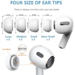 KUTOU 4 Pairs Liquid Silicone Ear Tips for Airpods Pro 1 2 Noise Reduction Pad Earplugs Ear Caps Comes with cleaning pen - Image 2