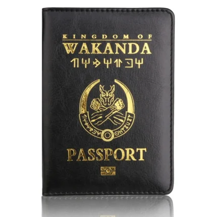 Wakanda Forever Black Panther Passport Cover Men Women Travel Soft Leather Passport Wallet ID Case Bank Card Bag Passport Holder