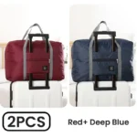2 Pack Foldable Travel Duffel Bag for Airlines Carry on Bag Weekender Overnight Hospital Tote Bag Gym Duffel Bag Women Men - Image 7