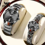 OPK 8105 Couple Quartz Watch Classic Fashion Waterproof Glow Tungsten Steel Band Luxury Date Week Men's and Women's Couple Watch - Image 18