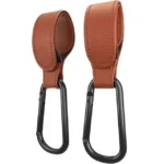 Convenient Baby Stroller Hooks Clips Stroller Accessories Aluminum Alloy Carabiner for Hanging Diaper Bags PU Leather - Image 17