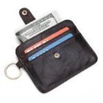 Mini Card	Holder Wallet for Men RFID Cardholder	with Zipper Women's Genuine Leather Purses High Quality Money Bag Gifts