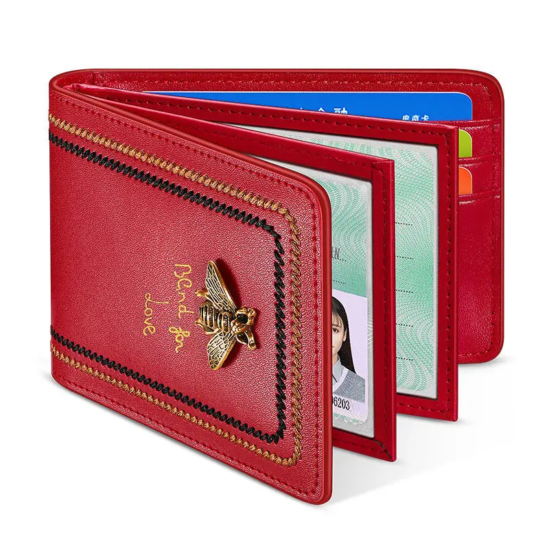 S668c9fb0bbc44646bb356c8d53517cddk.webp Brand Design Leather Ultra-thin Driver License Holder Credit Card Case ID Bag Cover for Driver's Licence Documents Folder Wallet - Image 1