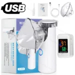 Atomizer Health Care Products Fingertip Pulse Blood Oxygen Portable Nebulizer Mesh Nebulizer Handheld Medical Asthma Inhaler - Image 7