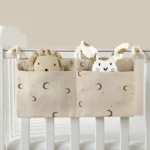 Baby bedside dual-pocket storage bag Portable diaper storage bag Newborn bedside multi-functional storage bag cute - Image 13