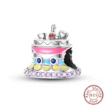 Dessert Afternoon Tea Series 925 Silver Coffee Cake Pizza Fries Sweet Charms Beads 3mm DIY Fine Jewelry Making - Image 61