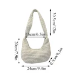 Korean Fashion Women Shoulder Bag Casual Simple Soft Handbags Designer Artistic Style Underarm Bag Sweet Dumplings Bag - Image 5