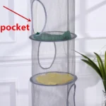 3/4 Shelf Foldable Toy Hanging Storage Net Organizer Space Saving for Kids Room Zipper Bra Drying Basket Mesh Stoage Bag Cage - Image 4