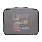 Men Briefcase Handbag Outdoor Travel Credentials Luggage Storage Bag Women Waterproof Text Letter Print Documents Organizer Case - Image 24