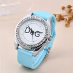 Luxury Brand DQG Women's Watch Leather Strap Rhinestone Inlay Dial Fashion Quartz Watch for Women Gift Clock - Image 5