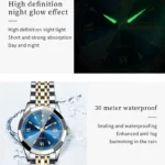 OLEVS 9998 Couple Watch Luxury Men Women Quartz Watch Dual Calendar Clock Waterproof Men's Women's Dating Couple Watch Set Gift - Image 5