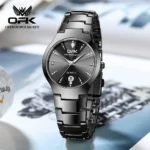 OPK 8105 Couple Quartz Watch Classic Fashion Waterproof Glow Tungsten Steel Band Luxury Date Week Men's and Women's Couple Watch - Image 10