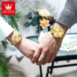 OLEVS 9931 Diamond Roman Scale Watch For Men Women Rhombus Mirror Auto Date Couple Watches Luxury Waterproof Original Hand Clock - Image 3