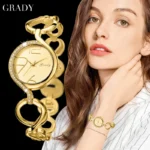 gold watch luxury fashion diamond watch for women wristwatch girls watch gift lover ladies quartz watches