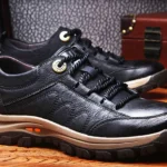 Men's British Lace-Up Sneaker Wear-resistant Lightweight Leather Shoes for Mountain Climbing Camping - Image 2