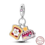 Dessert Afternoon Tea Series 925 Silver Coffee Cake Pizza Fries Sweet Charms Beads 3mm DIY Fine Jewelry Making - Image 57