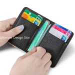 Luxury Men Card Holder Leather Thin Mini Men's Wallet Small Pocket Purse Women Bank Credit Card Holder for Men Card Wallets - Image 2
