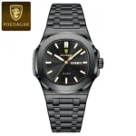 POEDAGAR Fashion Square Men Clock Waterproof Luminous Date Week Man Wristwatch High Quality Stainless Steel Quartz Men's Watches - Image 13
