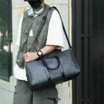 Men’s Black Traveling Bag Large Capacity Business Travel Luggage Bag Classic Full Body Printed Handbag Shoulder Bags for Men - Image 3