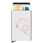 Rfid Credit Card Holder Metal Ultra-thin Anti-theft Man Wallet Pop-up Minimalist Wallet Silver Metal Wallet ,Pink Flower Pattern - Image 27