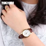 SKMEI 9058 Brand Lovers Quartz Watch Love Witness Time Watches Women Men Fashion Casual Leather Strap Waterproof Wristwatches - Image 6
