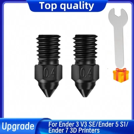 2 Pack High Speed M6 Hardened Steel Nozzle For Ender 3 V3 SE/Ender 5 S1/Ender 7 3D Printers