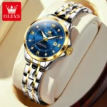 OLEVS Women‘s Watches Luxury Fashion Gold Small Wristwatch for Ladies Original Waterproof Rhombus Stainless Steel Strap Date - Image 9