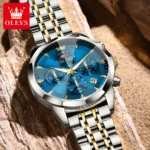 OLEVS 3673 Mens Watch Business Brand Quartz Watches Multifunctional Chronograph Waterproof Moon Phase Watch Mens Gifts Original - Image 3