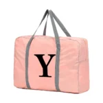 Travel Carry Bag Foldable Luggage Handbags Clothes Organizer 2024 Black Letter Pattern Series Women Weekend Travel Duffle Bag - Image 8