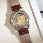 LONGLUX automatic man watch business leisure dating mechanical wristwatches day date waterproof leather  mens watch men gift - Image 5