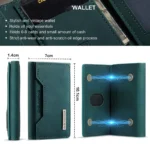Green Three Fold Card Holder Case Retro PU Leather Credit Cards Holders Bag Business Multiple Slots Magnetic Suction Small Pack - Image 5
