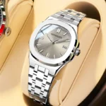 GOOBASEN Women's Watch Elegant Small Original Quartz Watch for Ladies Luminous Date Waterproof Stainless Steel Wristwatch Fashio