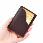 Moterm Genuine Leather Business Credit ID Card Holder Crazy Horse Leather Travel Credit Wallet Men Purse Case Wholesale