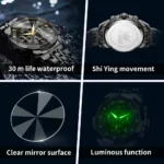 OLEVS 3673 Mens Watch Business Brand Quartz Watches Multifunctional Chronograph Waterproof Moon Phase Watch Mens Gifts Original - Image 5