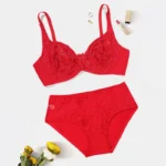 Beauwear 85C-110E Women's Plus Size Lingerie Set Plain Lace Underwear Set Thin Unlined Underwire Bra and Panty Set - Image 11