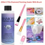 60ML/120ML/200ML Diamond Painting Sealer with 3 Pcs Brushes Diamond Painting Glue Permanent Hold & Shine Effect Sealer Puzzle - Image 6
