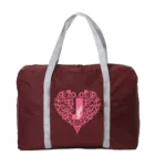 Travel Bag Luggage Handbags Large Capacity Organizers Foldable Clothes Storage Wine Red Duffle Carry Bags Love Letter Series - Image 25