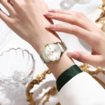 POEDAGAR Ladies Wristwatch Luxury Waterproof Luminous Date Gold Watch For Women Dress Stainless Steel Quartz Women's Watches+Box - Image 4