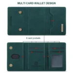 Green Three Fold Card Holder Case Retro PU Leather Credit Cards Holders Bag Business Multiple Slots Magnetic Suction Small Pack - Image 6