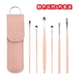 Stainless Steel Ear Digging Spoon Leather Cover 6pc Cleaner Scoop Double-Headed Spiral Cleaning Health Care Ear Picking Tool Set - Image 8