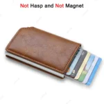 Anti Rfid Carbon Fiber ID Credit Card Holder Men Wallets Mini Automatic Pop up Bank Cardholder Case Minimalist Vallet Choice - Image 16