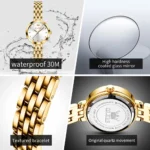 OLEVS 9992 Luxury Women's Watches Elegant Luxury Gold Watch for Women Quartz Waterproof Wristwatches Ladies Relojes Para Mujer - Image 5