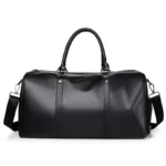 Retro New Short Trip Bag Large Capacity Sports Motorcycle Training Pu Waterproof Leisure Fitness Bag