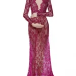 2024Fashion Maternity Photography Props Maxi Maternity Gown Lace Maternity Dress Fancy Shooting Photo Summer Pregnant Dress Plus - Image 2