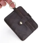 Mini Card	Holder Wallet for Men RFID Cardholder	with Zipper Women's Genuine Leather Purses High Quality Money Bag Gifts - Image 3